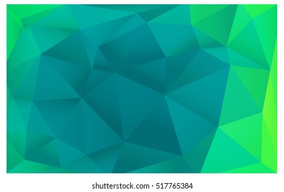 Light Green Low poly crystal background. Polygon design pattern. Low poly vector illustration, low polygon background.