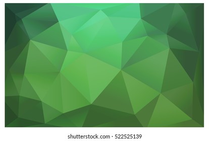 Light Green Low poly crystal background. Polygon design pattern. Low poly vector illustration, low polygon background.