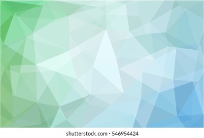 Light Green Low poly crystal background. Polygon design pattern. Low poly vector illustration, low polygon background.