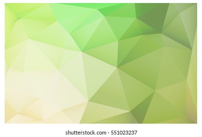 Light Green Low poly crystal background. Polygon design pattern. Low poly vector illustration, low polygon background.