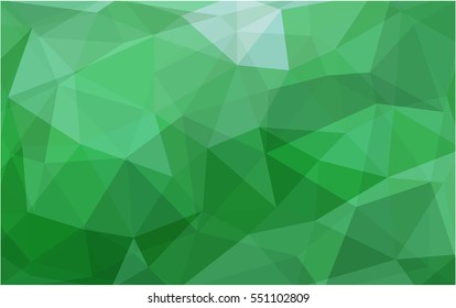 Light Green Low poly crystal background. Polygon design pattern. Low poly vector illustration, low polygon background.