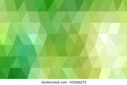 Light Green Low poly crystal background. Polygon design pattern. Low poly vector illustration, low polygon background.