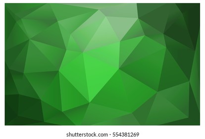 Light Green Low poly crystal background. Polygon design pattern. Low poly vector illustration, low polygon background.