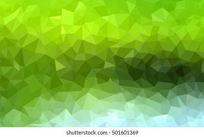Light green low poly template. Modern geometrical abstract illustration with gradient. The elegant pattern can be used as part of a brand book.