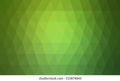 Light green low poly template. Shining illustration, which consist of triangles. Triangular pattern for your business design.