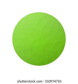 Light green low-poly sphere isolated on a white background