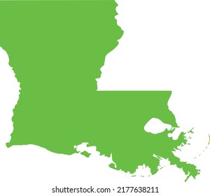 Light green Map of US federal state of Louisiana