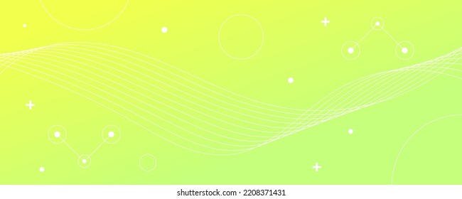 Light Green Minimalist Banner background With Simple Geometric Shapes and Lines