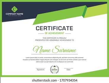 light green modern certificate for corporate companies and all types business and other sectors