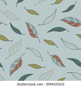 Light Green Modern Gum Leaf seamless pattern design