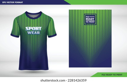 light green to navy line pattren art Soccer jersey pattern design.Sublimation t shirt. Football soccer kit. Basketball jersey. Futsal, badminton, Running jersey 