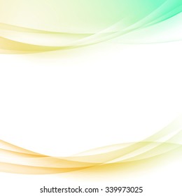 Light green orange bright border poster border layout design template. Vector illustration