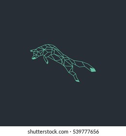 Light green origami fox vector design
