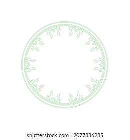 Light green ornamental circular pattern on white background. Card template design. Vector illustration.