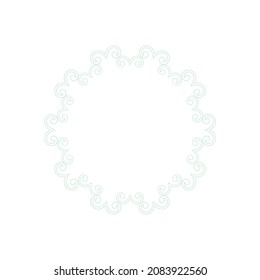 Light green ornamental circular pattern on white background. Card template design. Vector illustration.
