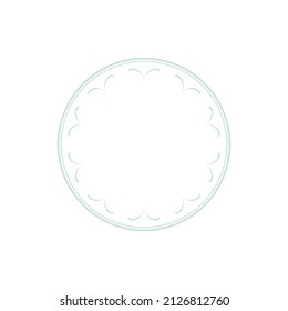 Light green ornamental circular pattern on white background. Card template design. Decorative vector frame.