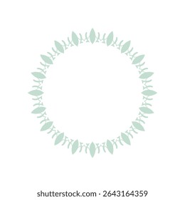 Light green ornamental circular pattern on white background. Card template design. Vector illustration.