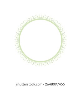 Light green ornamental circular pattern on white background. Card template design. Decorative vector frame.