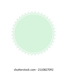 Patrón redondo ornamental verde claro sobre fondo blanco. Diseño de plantilla de tarjeta. Ilustración vectorial.