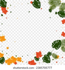 hellgrüner Palmhintergrund transparenter Vektorgrafik. Hinterlässt die Hintergründe der Verzweigung. Rosa Flora. Maltextur. Orange Abstrakte Karte.