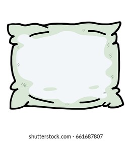 light green pillow / cartoon vector and illustration, hand drawn style, isolated on white background.