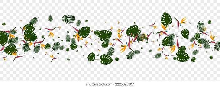 hellgrüner Pflanzenhintergrund transparenter Vektorgrafik. Leaf Miami Card. Gelber Baum. Stilvolle Textur. Grünes Grafikdesign.