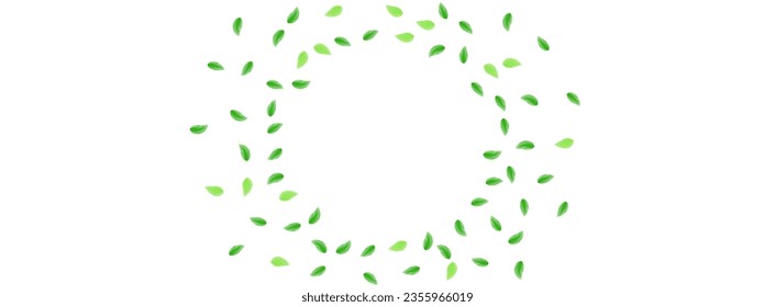 Light Green Plant Background White Vector. Greenery Creative Card. Flora Illustration. Greenish Blend Texture. Leaves Figure.