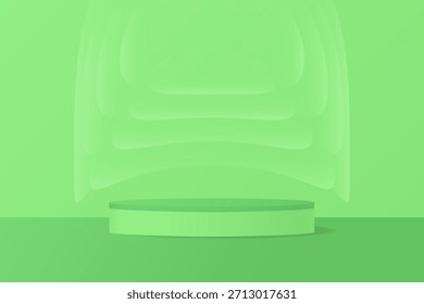Podio verde claro, fondo abstracto con Formas de gradiente