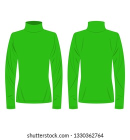 Light green polo neck isolated vector on the white background