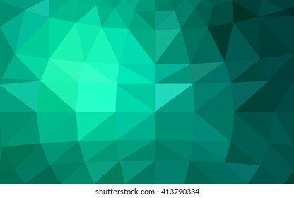 Light green polygonal illustration, which consist of triangles. Triangular design for your business. Geometric background in Origami style with gradient.