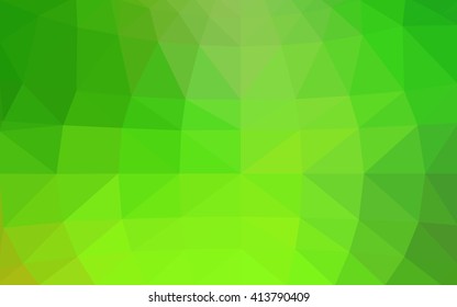 Light green polygonal illustration, which consist of triangles. Triangular design for your business. Geometric background in Origami style with gradient.