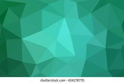 Light green polygonal illustration, which consist of triangles. Triangular design for your business. Geometric background in Origami style with gradient.