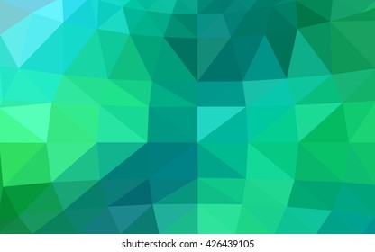Light green polygonal illustration, which consist of triangles. Triangular design for your business. Geometric background in Origami style with gradient.