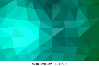 Light green polygonal illustration, which consist of triangles. Triangular design for your business. Geometric background in Origami style with gradient.