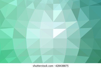 Light green polygonal illustration, which consist of triangles. Triangular design for your business. Geometric background in Origami style with gradient.