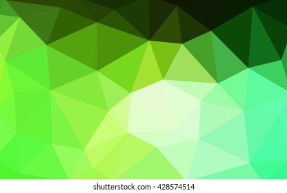 Light green polygonal illustration, which consist of triangles. Triangular design for your business. Geometric background in Origami style with gradient.