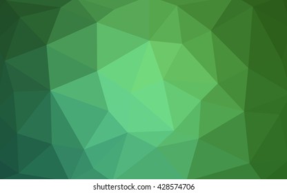 Light green polygonal illustration, which consist of triangles. Triangular design for your business. Geometric background in Origami style with gradient.