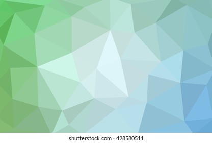 Light green polygonal illustration, which consist of triangles. Triangular design for your business. Geometric background in Origami style with gradient.