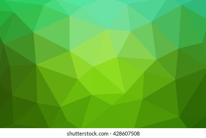 Light green polygonal illustration, which consist of triangles. Triangular design for your business. Geometric background in Origami style with gradient.