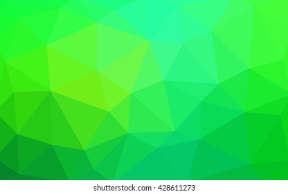Light green polygonal illustration, which consist of triangles. Triangular design for your business. Geometric background in Origami style with gradient.