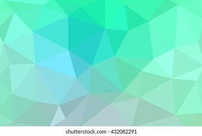 Light green polygonal illustration, which consist of triangles. Triangular design for your business. Geometric background in Origami style with gradient.