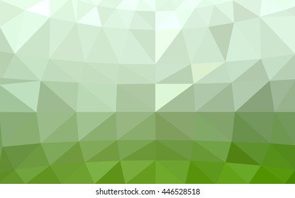 Light green polygonal illustration, which consist of triangles. Triangular design for your business. Geometric background in Origami style with gradient.