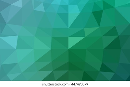 Light green polygonal illustration, which consist of triangles. Triangular design for your business. Geometric background in Origami style with gradient.