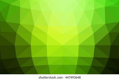Light green polygonal illustration, which consist of triangles. Triangular design for your business. Geometric background in Origami style with gradient.