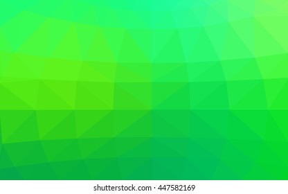Light green polygonal illustration, which consist of triangles. Triangular design for your business. Geometric background in Origami style with gradient.