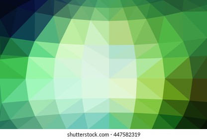 Light green polygonal illustration, which consist of triangles. Triangular design for your business. Geometric background in Origami style with gradient.