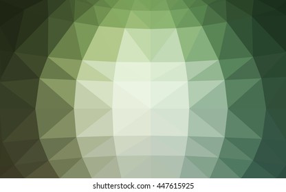 Light green polygonal illustration, which consist of triangles. Triangular design for your business. Geometric background in Origami style with gradient.