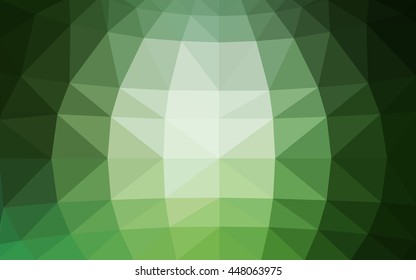 Light green polygonal illustration, which consist of triangles. Triangular design for your business. Geometric background in Origami style with gradient.