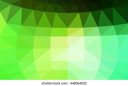 Light green polygonal illustration, which consist of triangles. Triangular design for your business. Geometric background in Origami style with gradient.