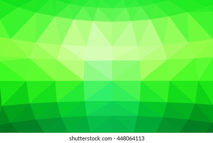 Light green polygonal illustration, which consist of triangles. Triangular design for your business. Geometric background in Origami style with gradient.